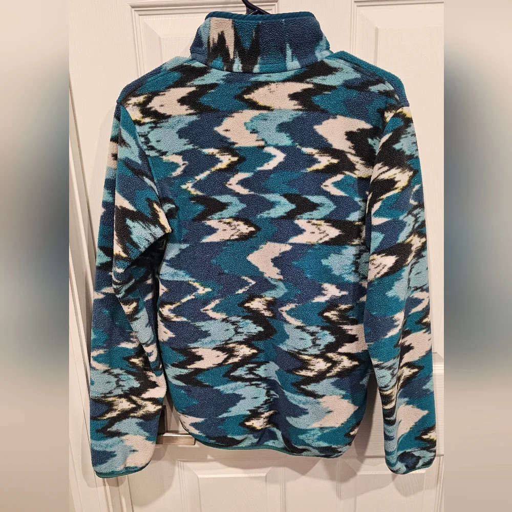 **Rare** Patagonia Women's Synchilla Snap-T Fleece Blue Cream Aztec--Size Small - Picture 2 of 8